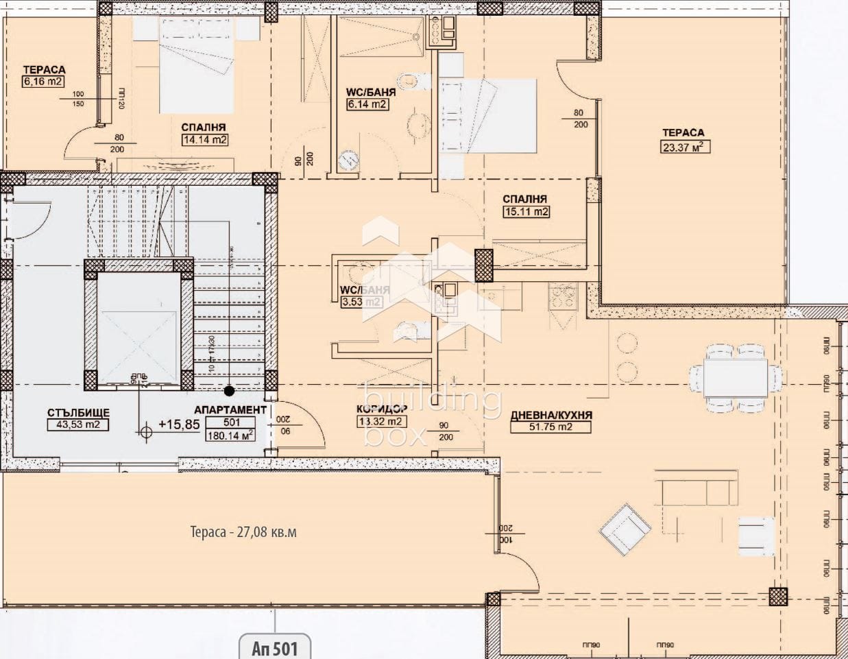 Тристаен апартамент АКТ 15 в кв. Дианабад - 0