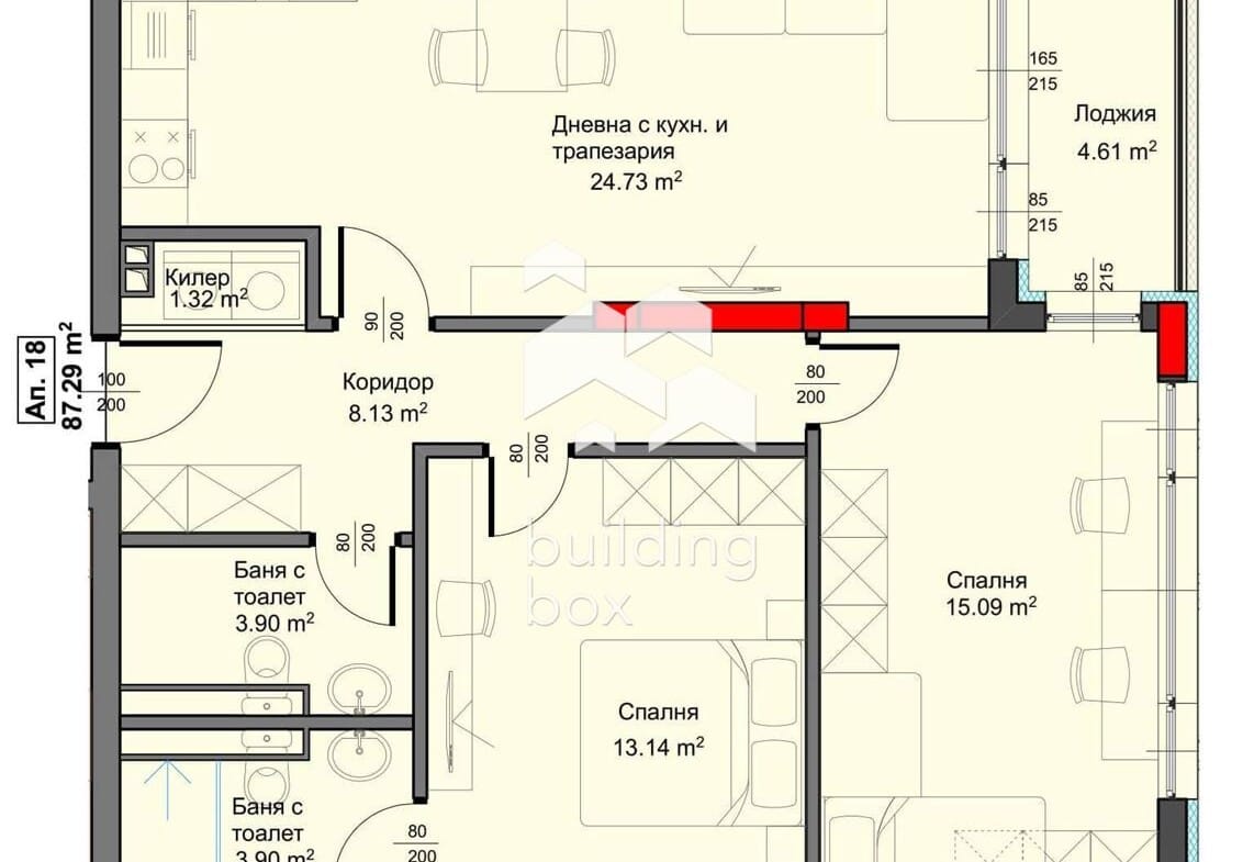 Тристаен апартамент в новострояща се сграда - 0