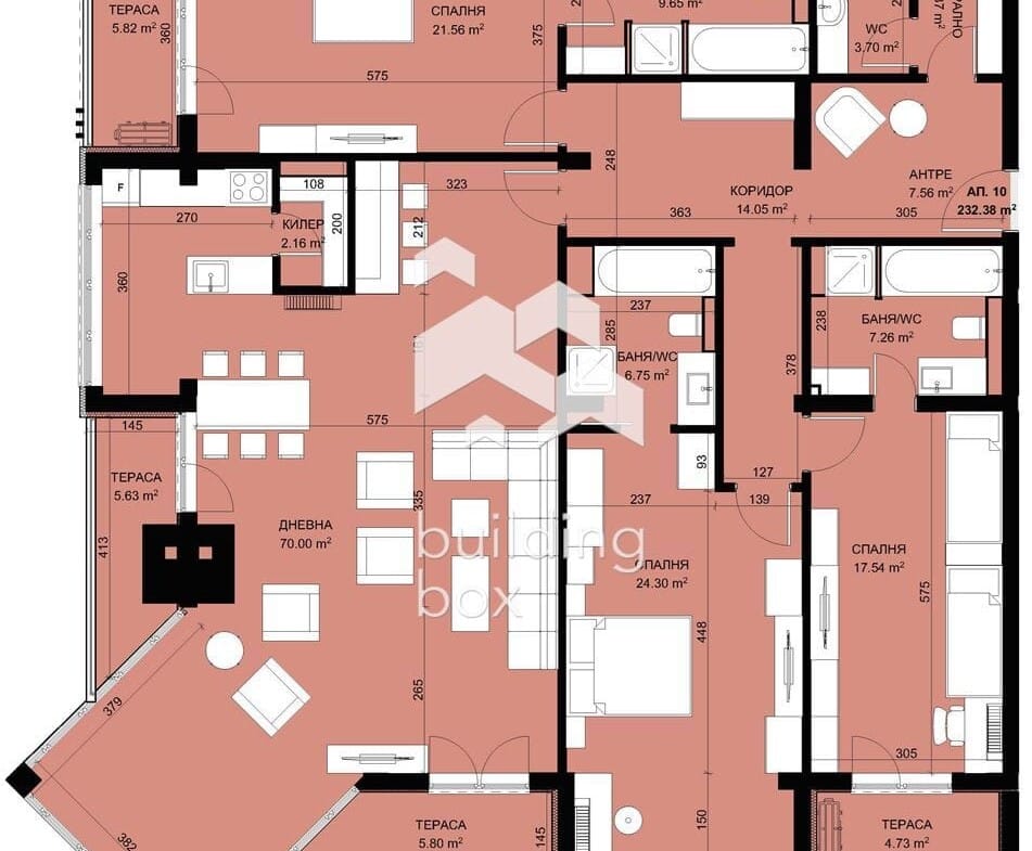 Четиристаен апартамент със 70 кв.м. дневна в затворен комплекс в парк с морска панорама - 0