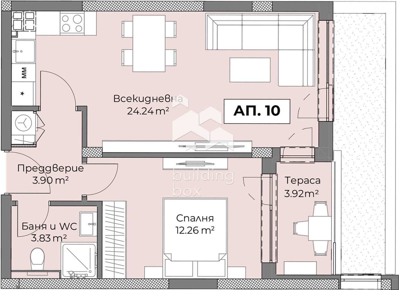 Апартамент с една спланя - кв. Христо Смирненски - 0