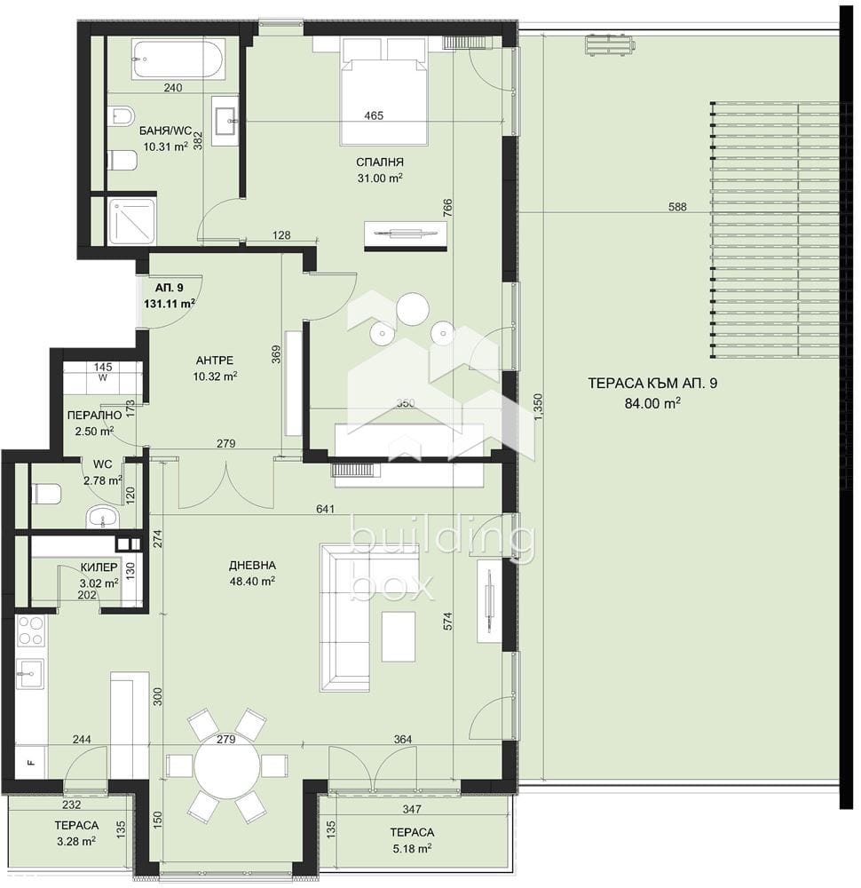 Двустаен апартамент с лаундж тераса в затворен комплекс в парк с морска панорама - 0