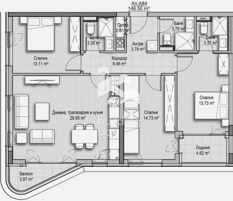 Четиристаен апартамент срещу Ловен парк в кв. Витоша - 0