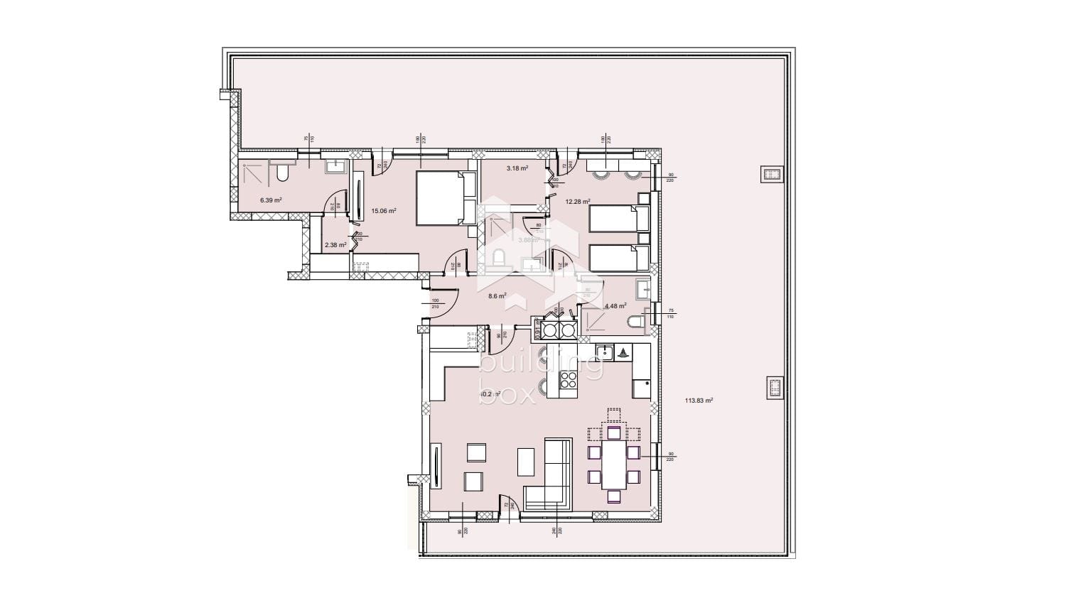 Тристаен апартамент с голяма тераса с АКТ 16 - 0