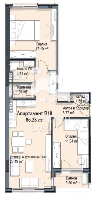 Тристаен апартамент в ж.к. Кръстова Вада - 0