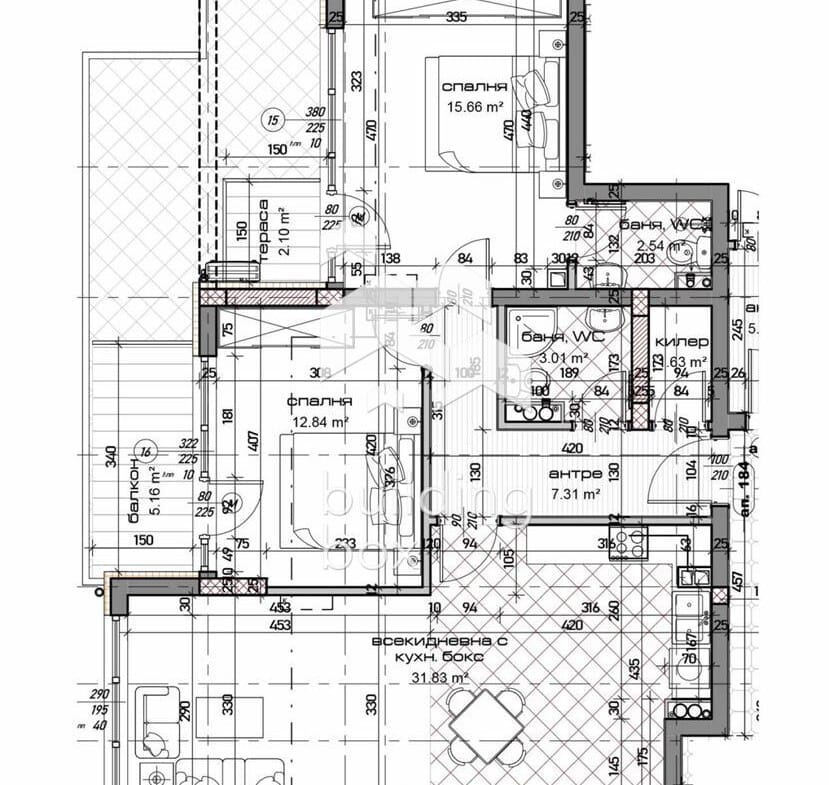 ТРИСТАЕН апартамент на метри от Делта планет мол - 0