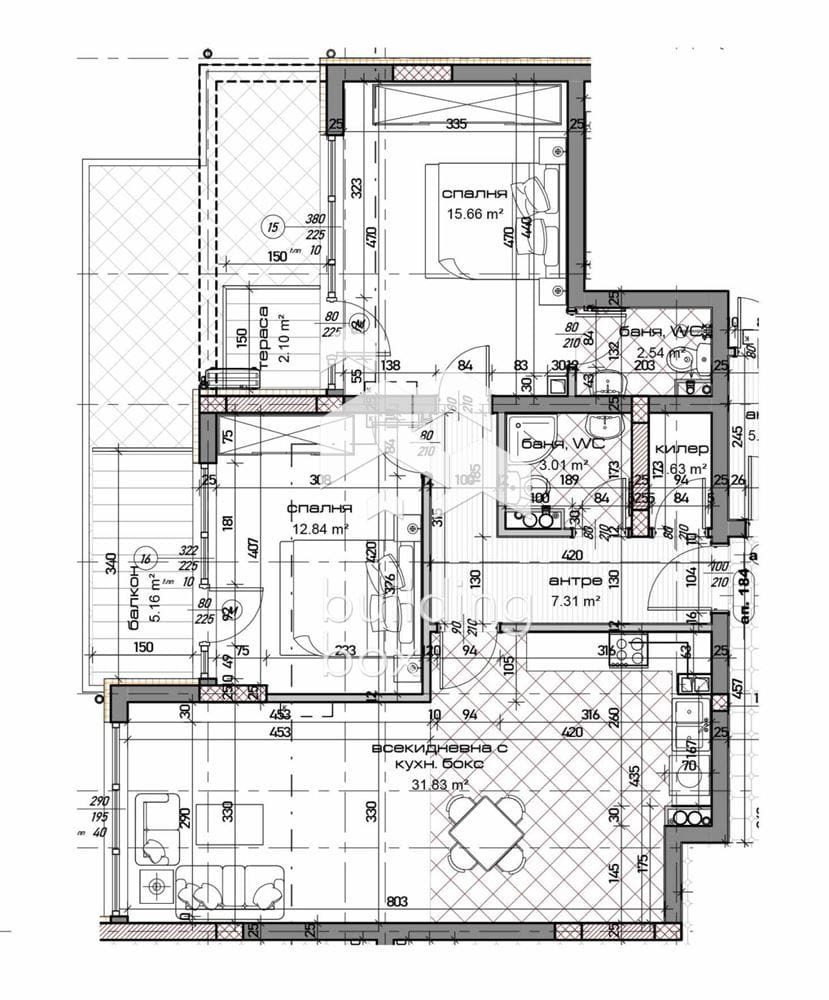 ТРИСТАЕН апартамент на метри от Делта планет мол - 0
