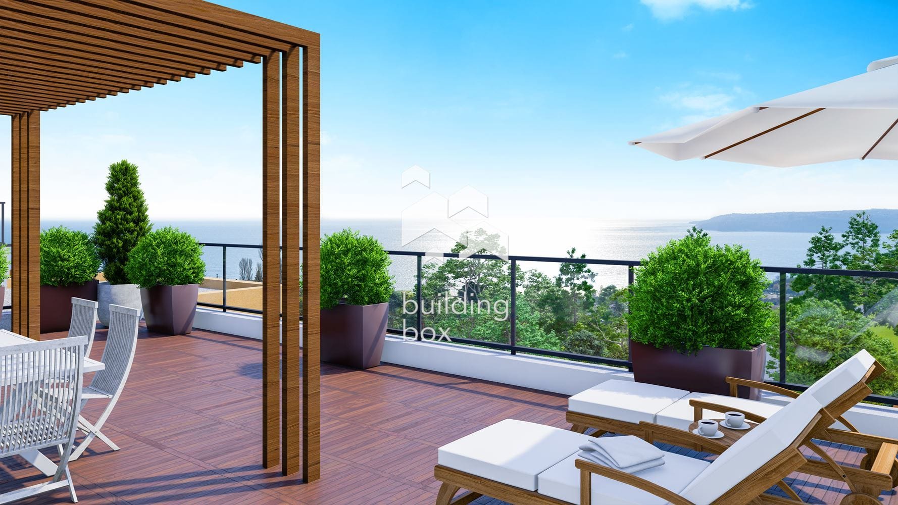 Тристаен апартамент в затворен комплекс в парк с морска панорама - 0