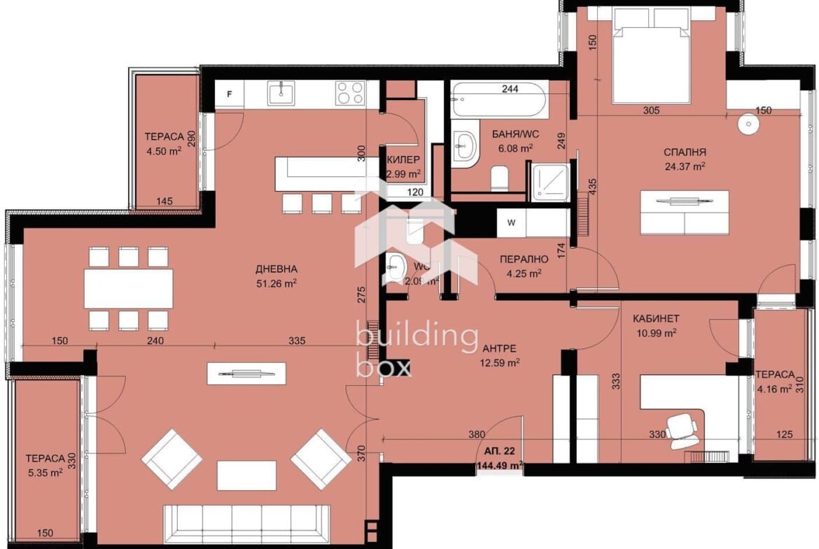 Тристаен апартамент в затворен комплекс в парк с морска панорама - 0