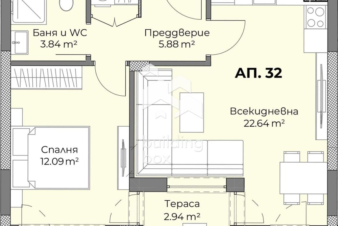 Апартамент с една спалня - кв. Христо Смирненски - 0