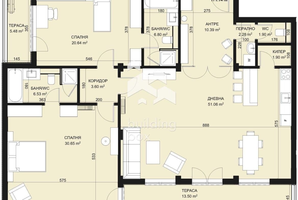 Тристаен апартамент в затворен комплекс в парк с морска панорама - 0