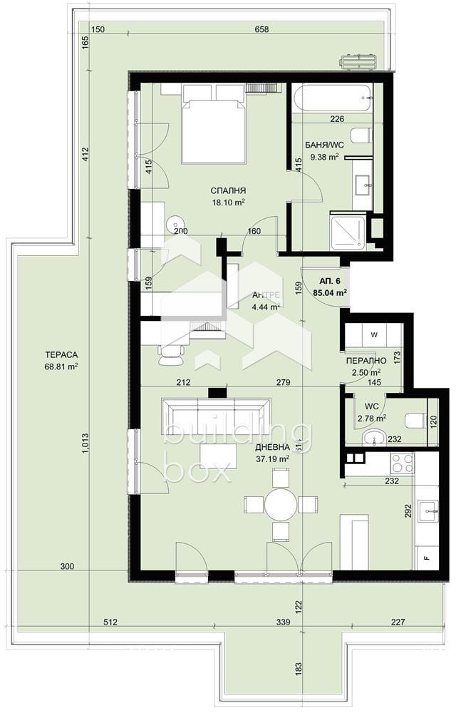 Двустаен апартамент в затворен комплекс в парк с морска панорама - 0