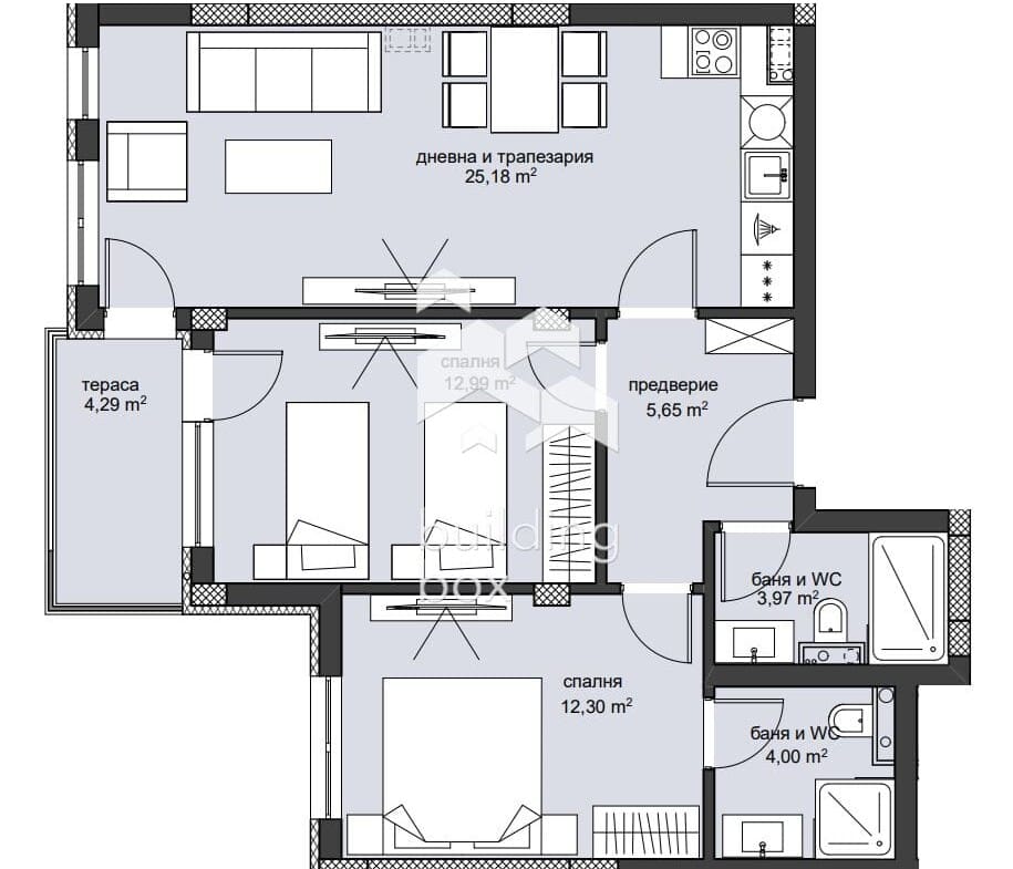 Тристаен апартамент - кв. Христо Смирненски - 0