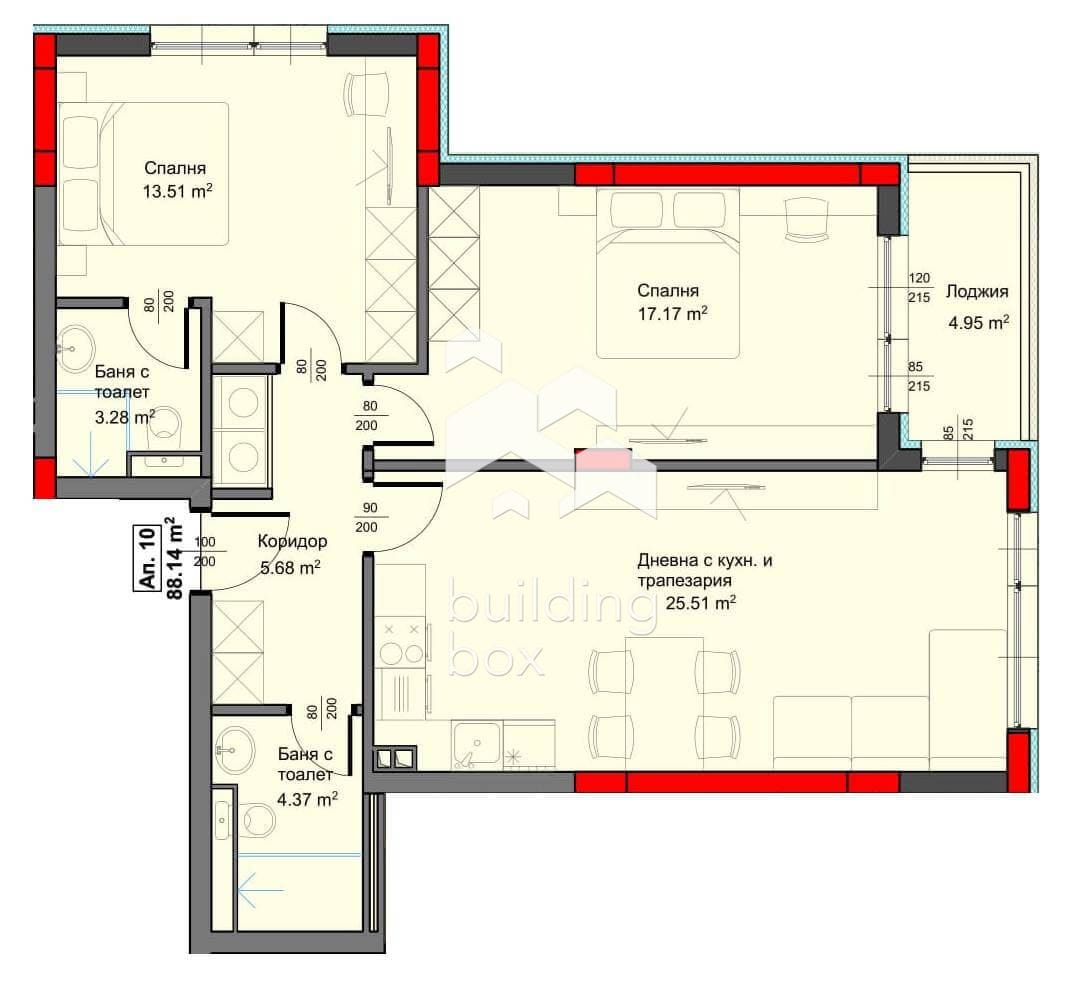Тристаен апартамент в новострояща се сграда - 0