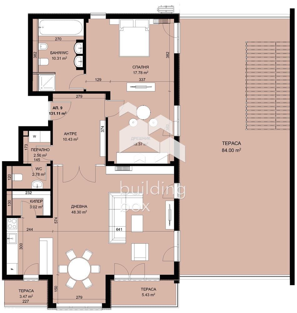 Двустаен апартамент с лаундж тераса в затворен комплекс в парк с морска панорама - 0