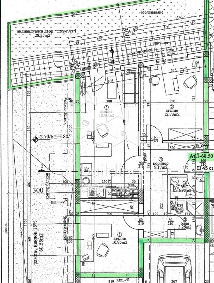 Тристаен апартамент с индивидуален двор в новострояща се сграда - кв. Левски - 0