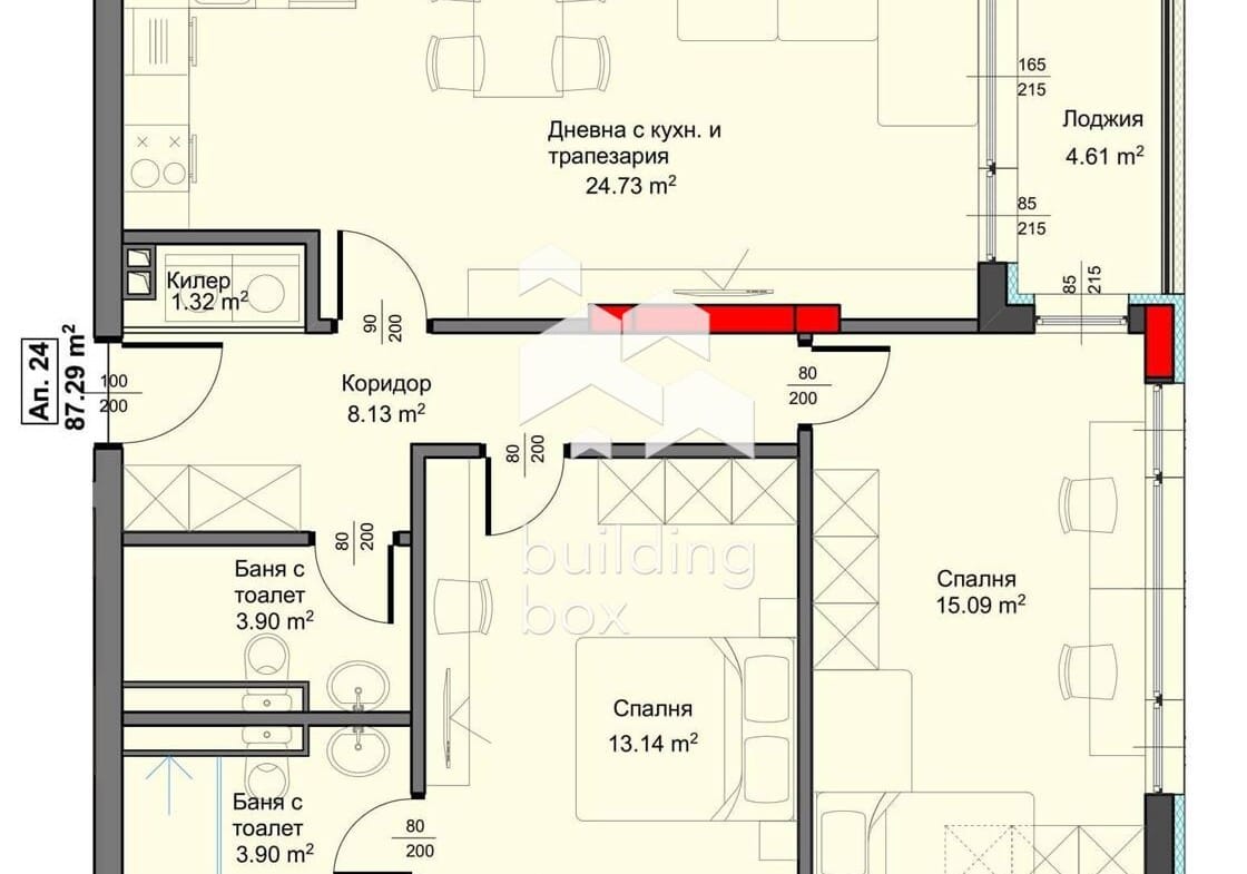 Тристаен апартамент в новострояща се сграда - 0