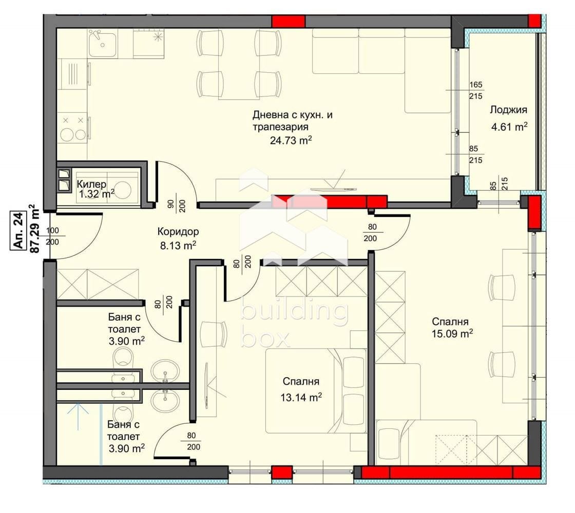 Тристаен апартамент в новострояща се сграда - 0