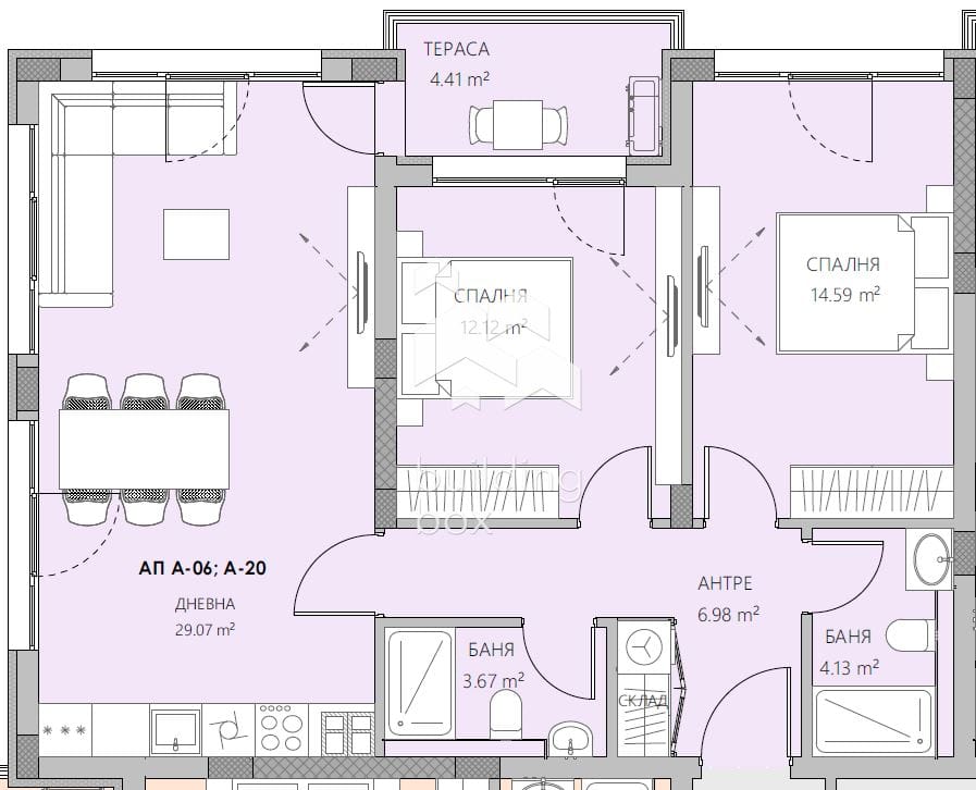 Тристаен апартамент в малка сграда на 3 етажа - 0