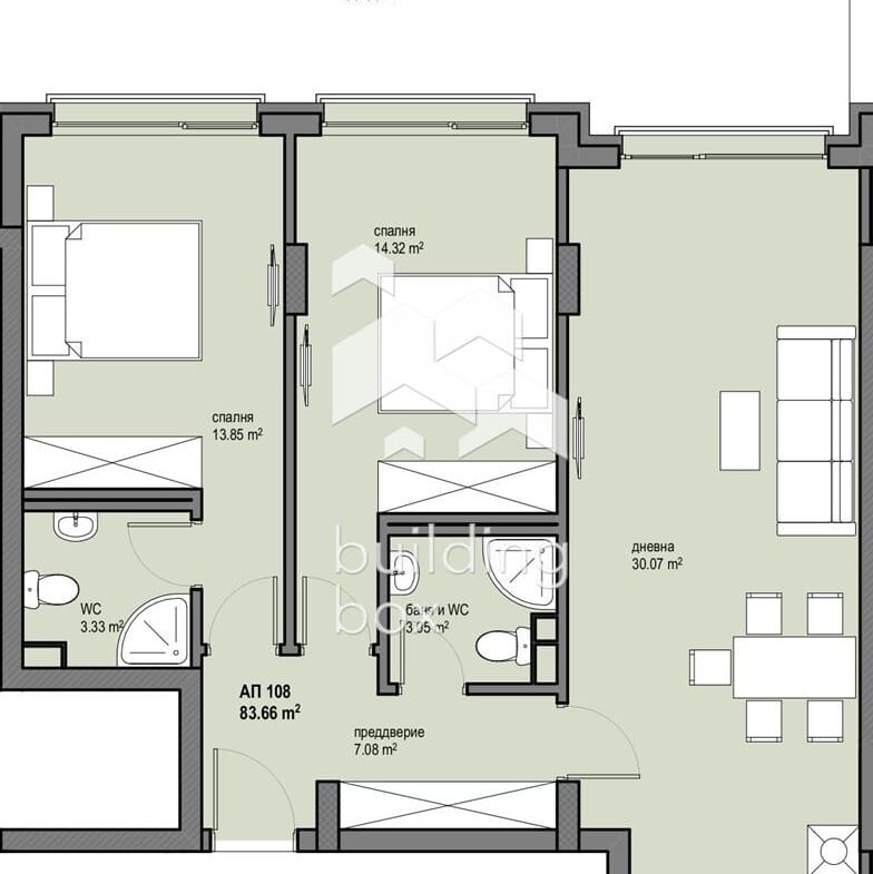 Тристаен апартамент в новострояща се сграда близо до бъдеща метростанция в квартал Левски Г - 0