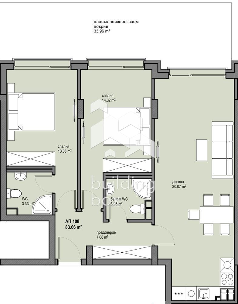 Тристаен апартамент в новострояща се сграда близо до бъдеща метростанция в квартал Левски Г - 0