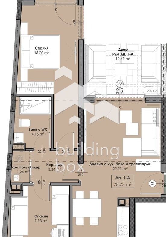 Функционален тристаен апартамент на метри от метростанция - 0