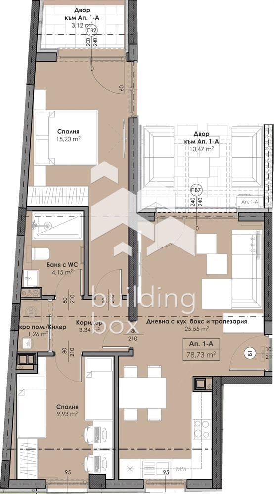 Функционален тристаен апартамент на метри от метростанция - 0