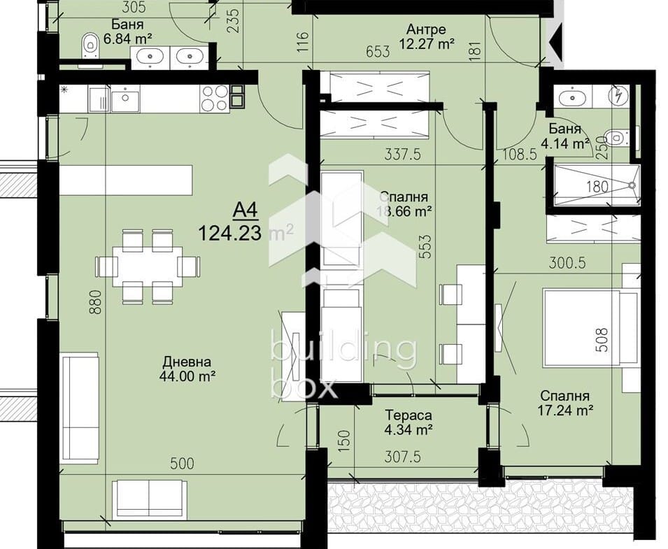 Тристаен апартамент в сграда с Акт 14 - 0
