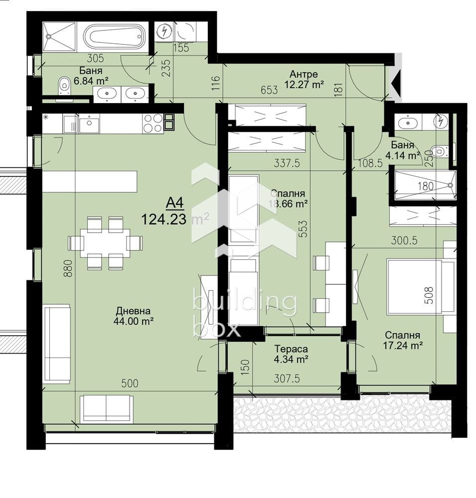 Тристаен апартамент в сграда с Акт 14 - 0