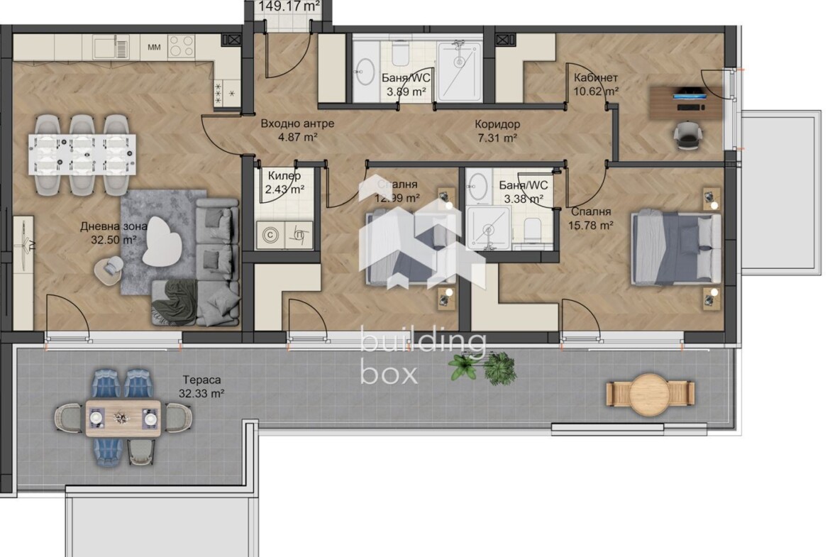 Тристаен апартамент с АКТ 14 - Коматевски възел - 0