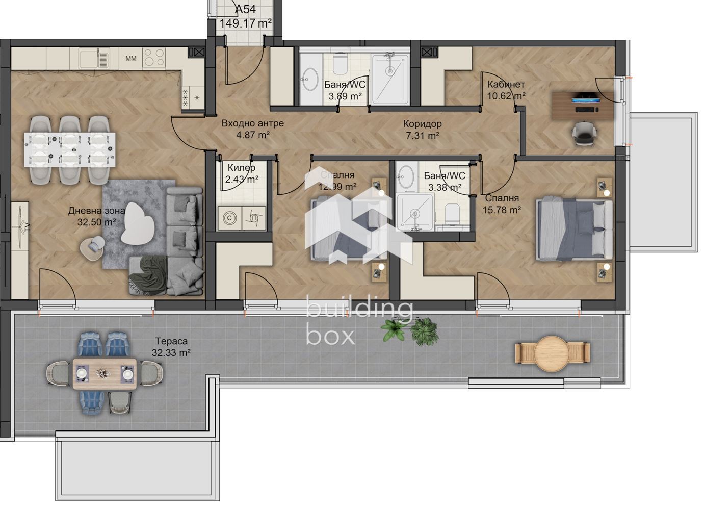 Тристаен апартамент с АКТ 14 - Коматевски възел - 0
