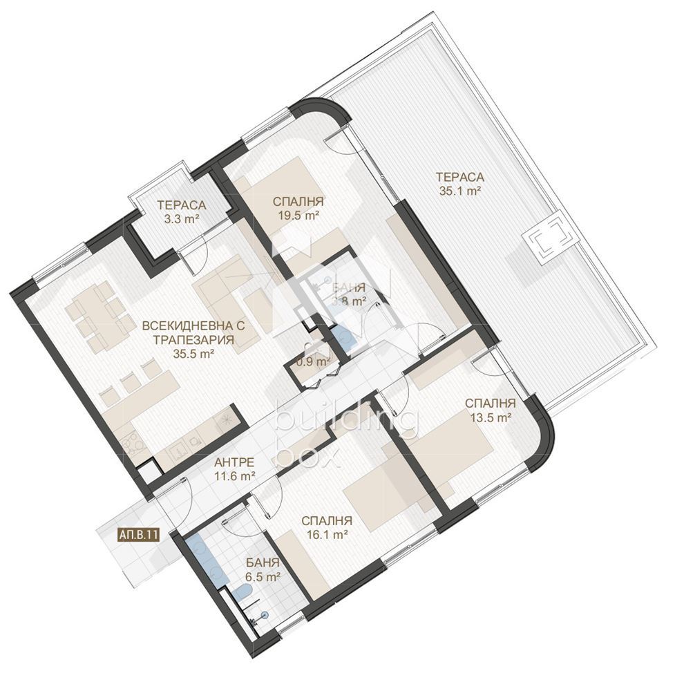 Четиристаен апартамент в близост до "Пеещите фонтани". - 0