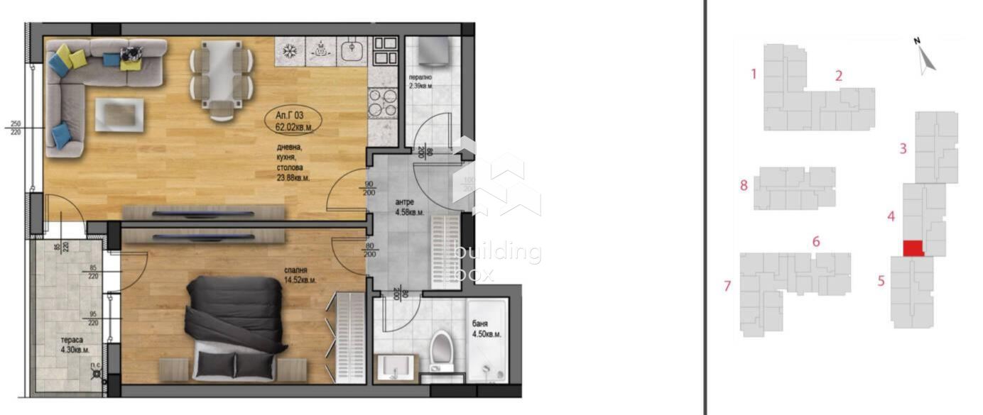 Двустаен апартамент - кв. "Остромила" - 0