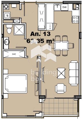 Двустаен апартамент в Княжево - 0
