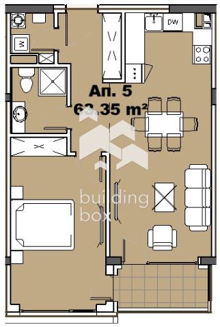 Двустаен апартамент в Княжево - 0