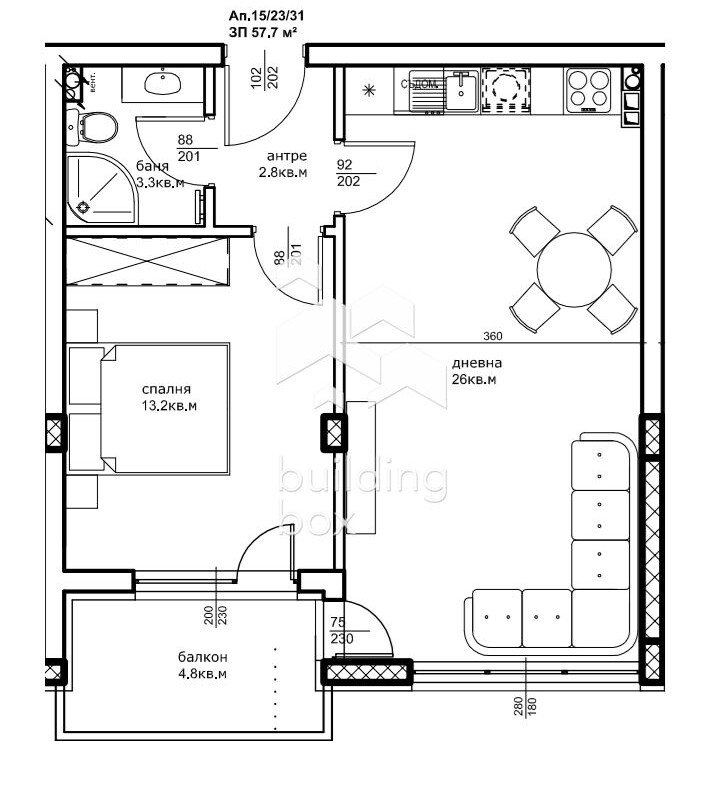 Двустаен апартамент пред АКТ 14 - кв. "Остромила" - 0