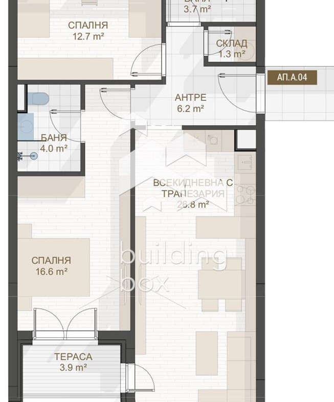 Тристаен апартамент до "Пеещите фонтани" - 0