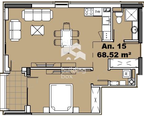 Двустаен апартамент в ж.к. Княжево - 0