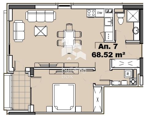 Двустаен апартамент в ж.к. Гърдова Глава - 0