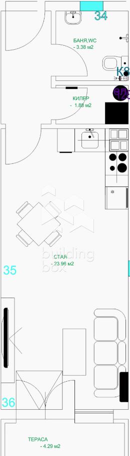 Едностаен апартамент до “Дентален университет”