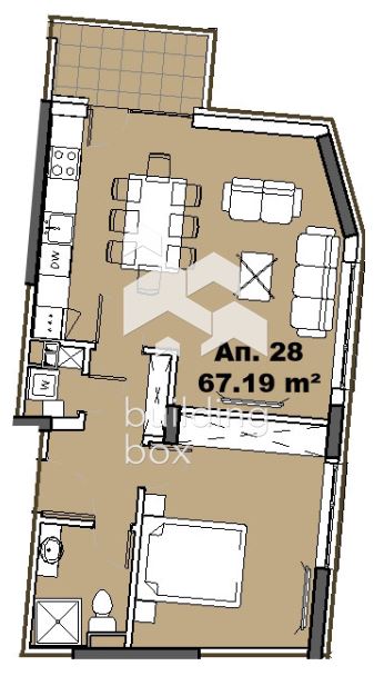 Двустаен апартамент в кв. Карпузица - 0