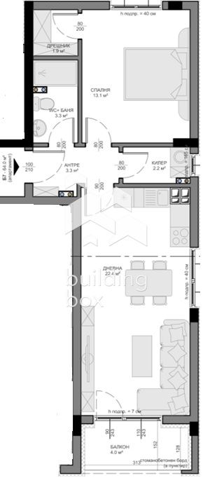 Двустаен апартамент в новострояща се жилищна сграда - 0