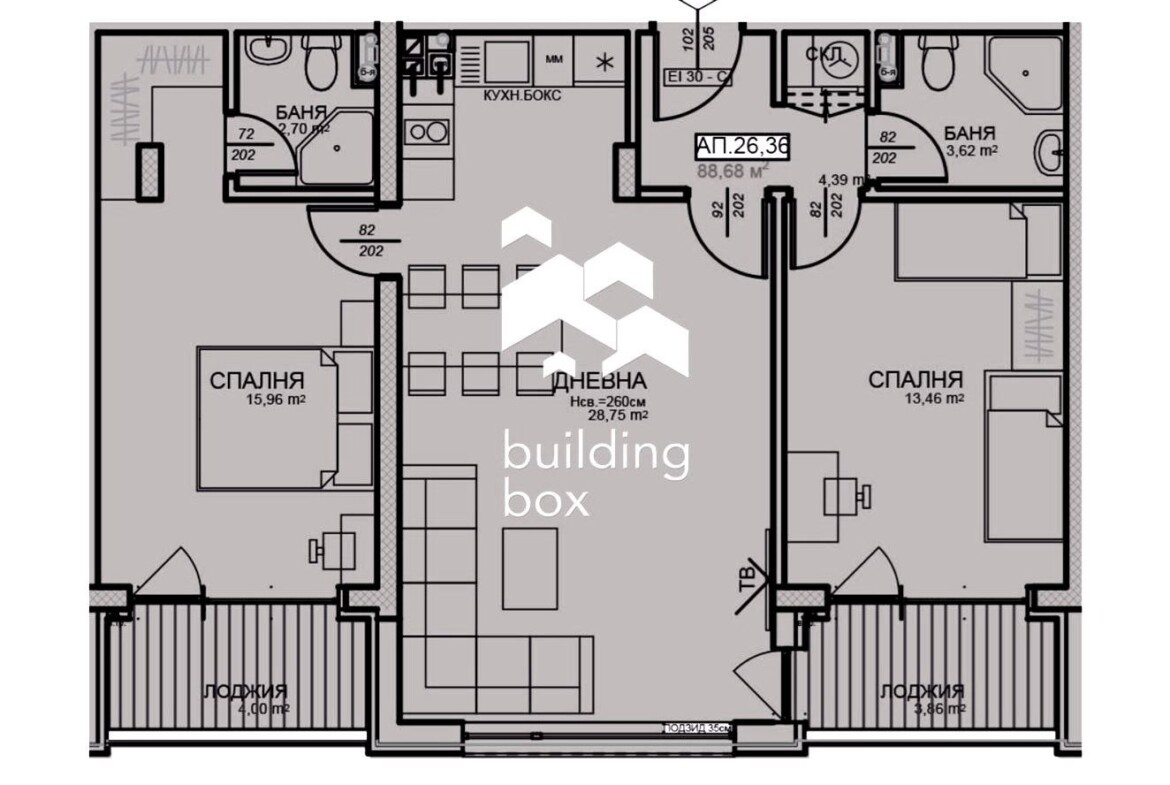 Тристаен апартамент в нова модерна сграда – Централна София - 0