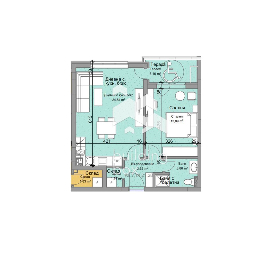 Двустаен апартамент - кв. Остромила - 0