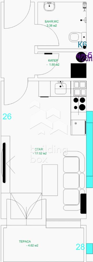 Едностаен апартамент – кв. Младежки хълм