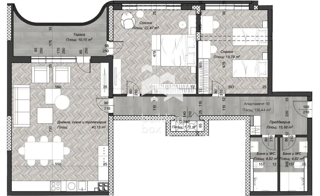 3-стаен апартамент в Центъра - 0