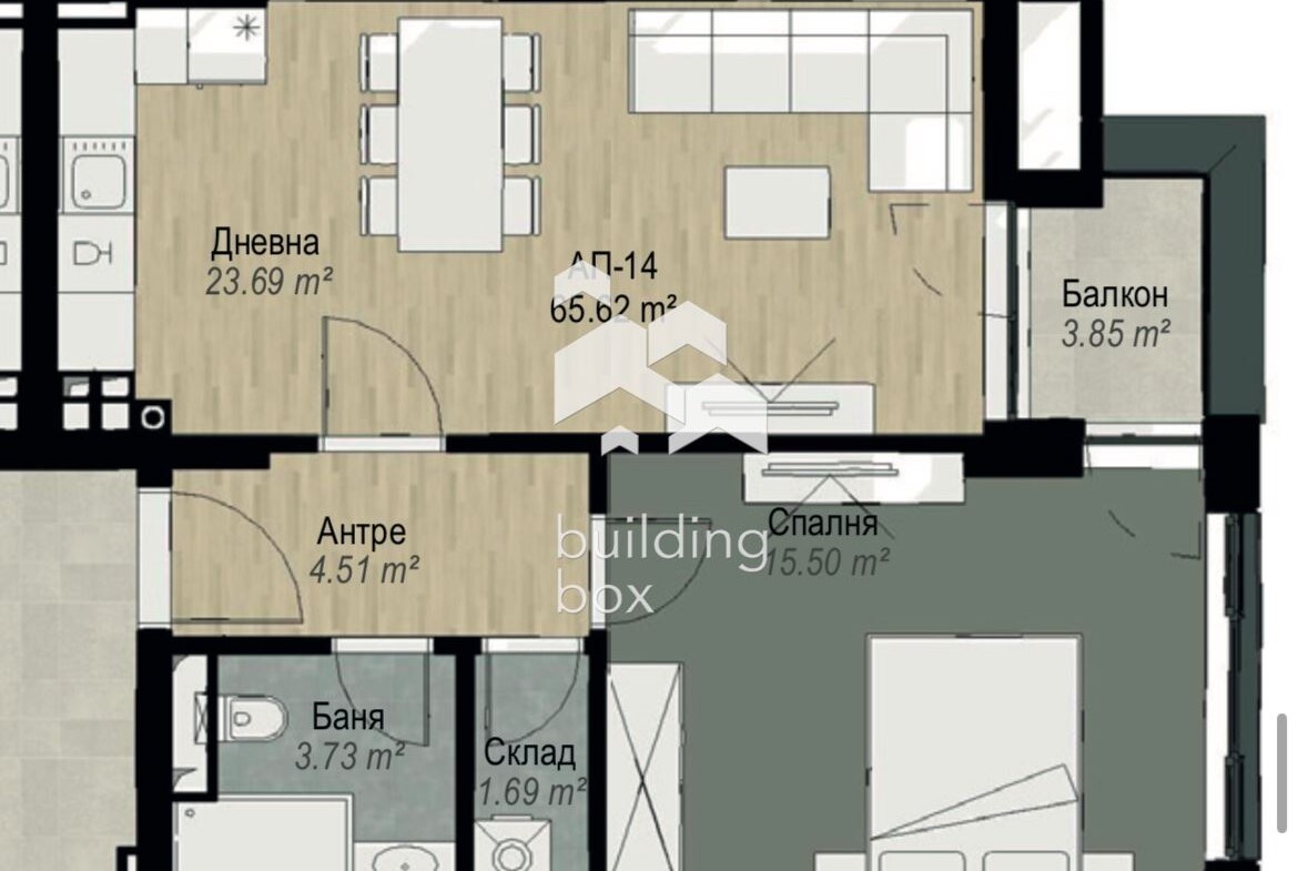 Двустаен апартамент в ж.к. Витоша - 0