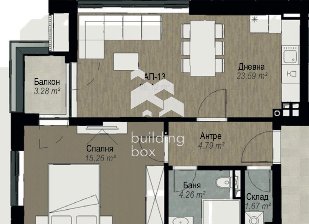 Двустаен апартамент - ж.к. Витоша - 0