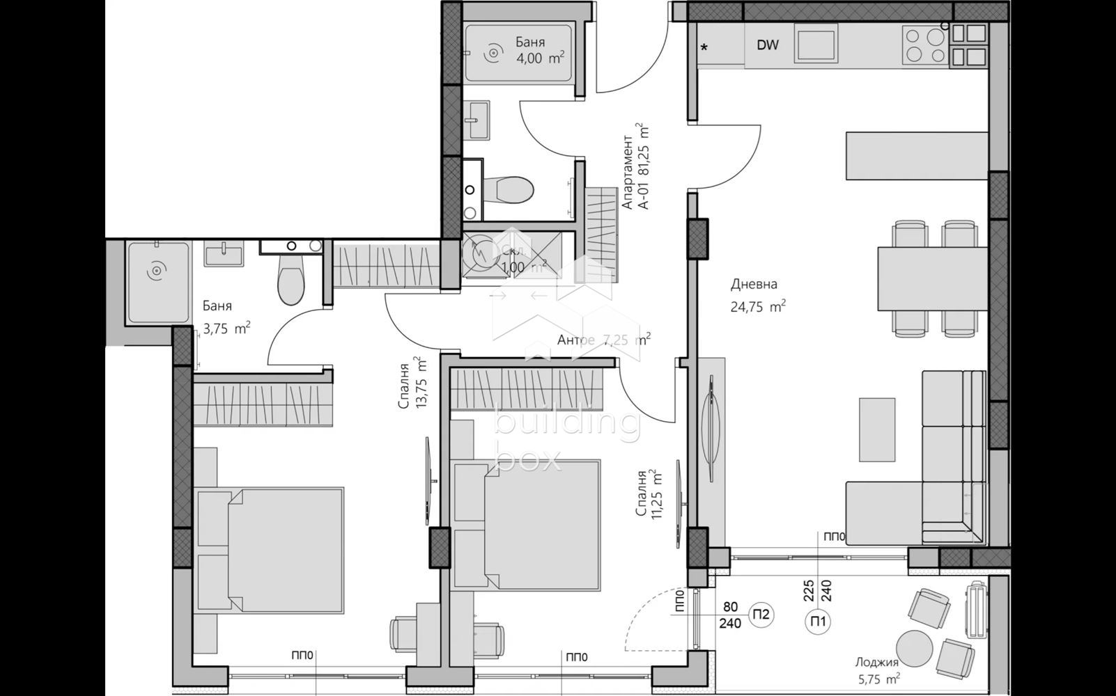 Голям тристаен апартамент - кв. Христо Смирненски - 0