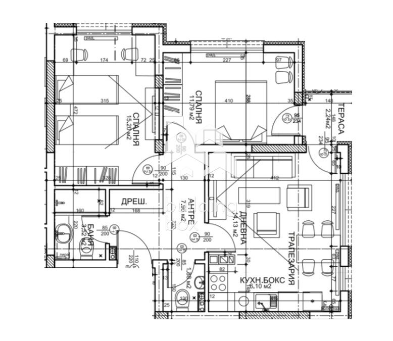 ПРОДАВА ТРИСТАЕН АПАРТАМЕНТ - ОВЧА КУПЕЛ - ПРЕД АКТ 15 - 0