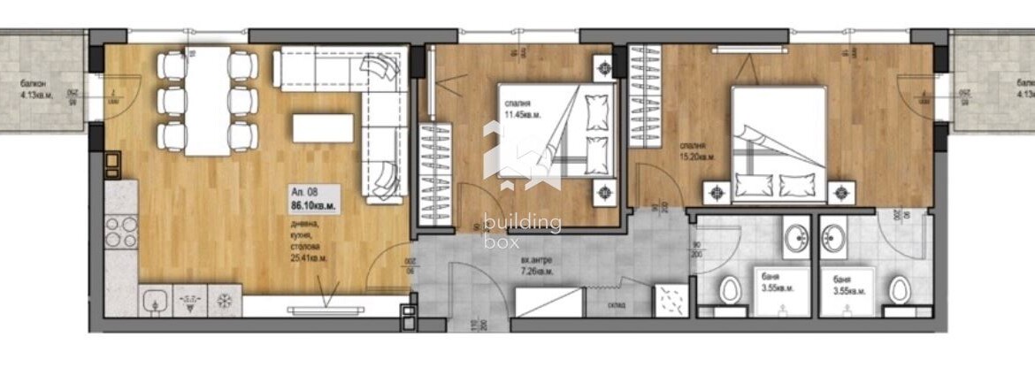 Тристаен апартамент - кв. Христо Смирненски - 0